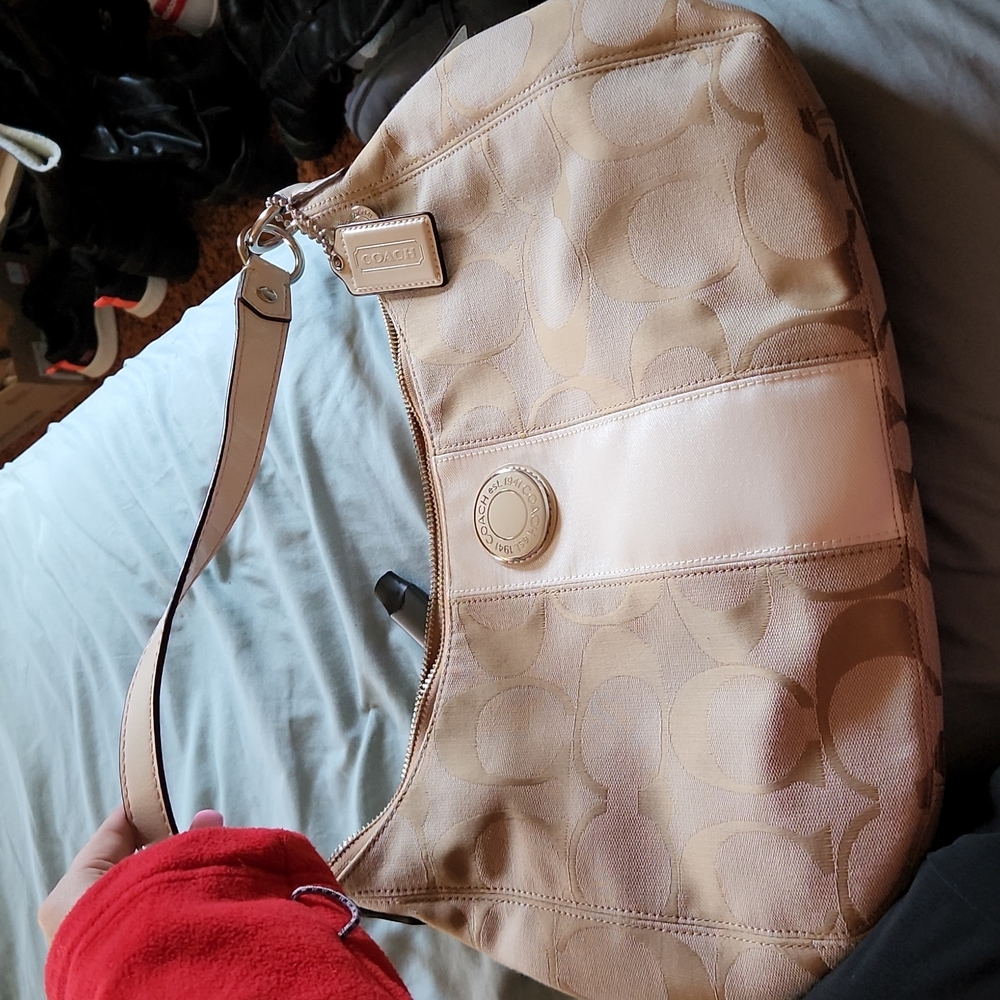 Beige coach purse